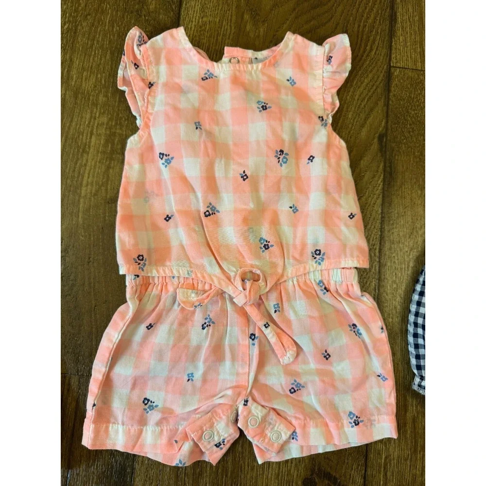 Carter's Baby Girl Clothes Lot Rompers 3 Months Outfits Summer Shorts‎ Overalls